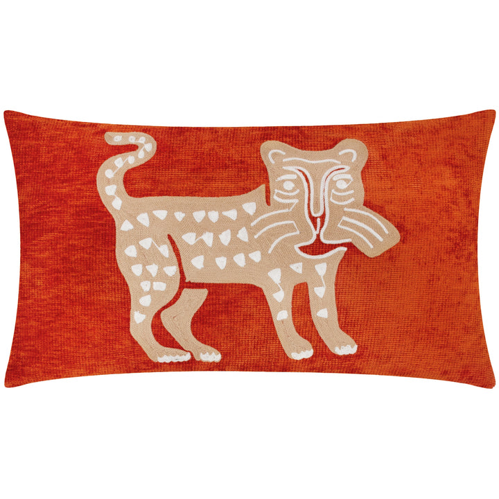 DYNASTY LEOPARD 30X50 CUSHION CASE RUST ORANGE