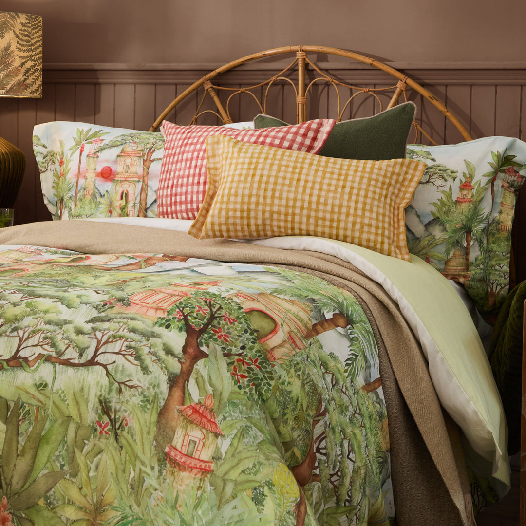EDEN RUINS SUPER KING DUVET SET GREEN