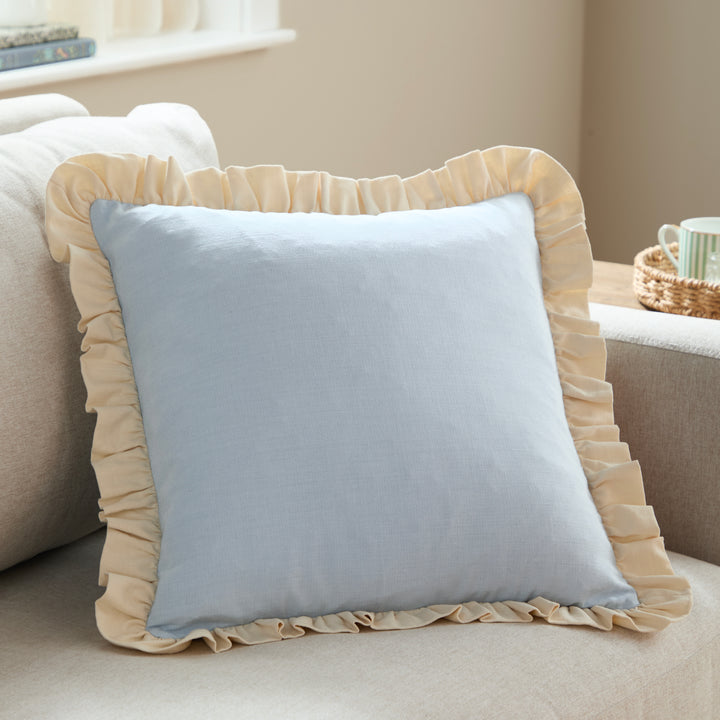 Effie 45x45 Cushion Case Sky Blue / Vintage Cream