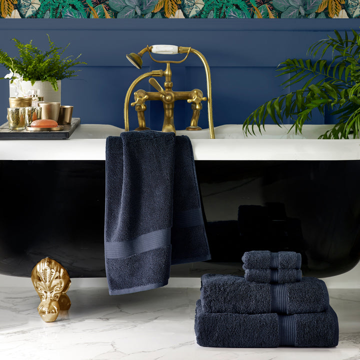 CLEOPATRA EGYPTIAN HAND TOWEL NAVY
