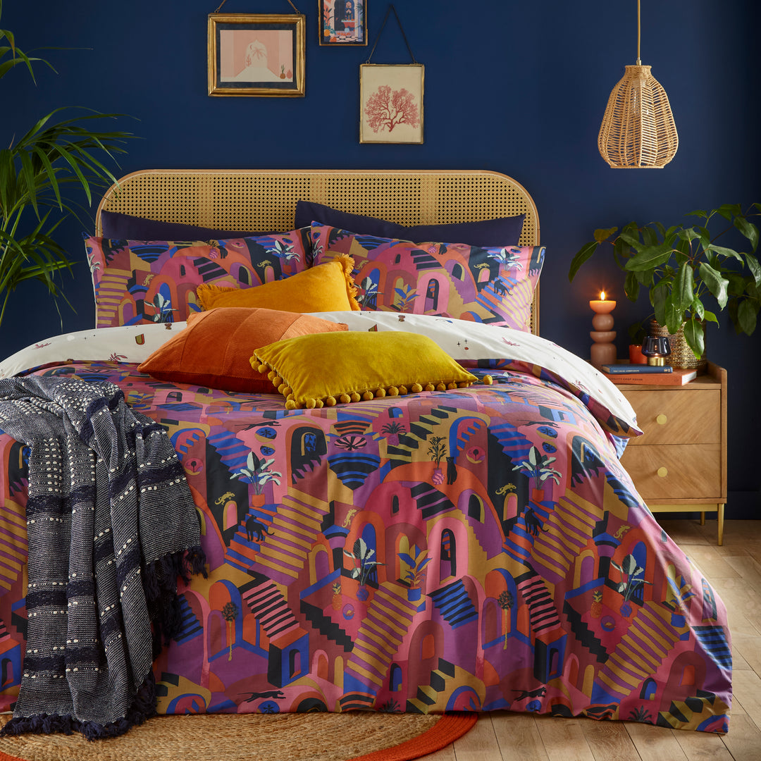Eivissa King Size Duvet Set Magenta