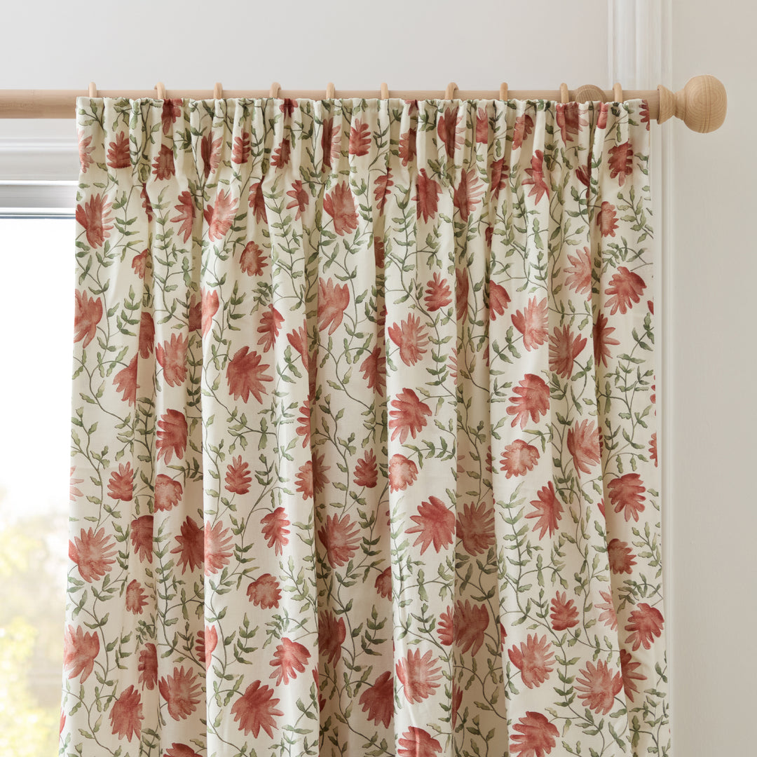 ELAI TERRACOTTA 117X137 PENCIL PLEAT CURTAINS ORANGE