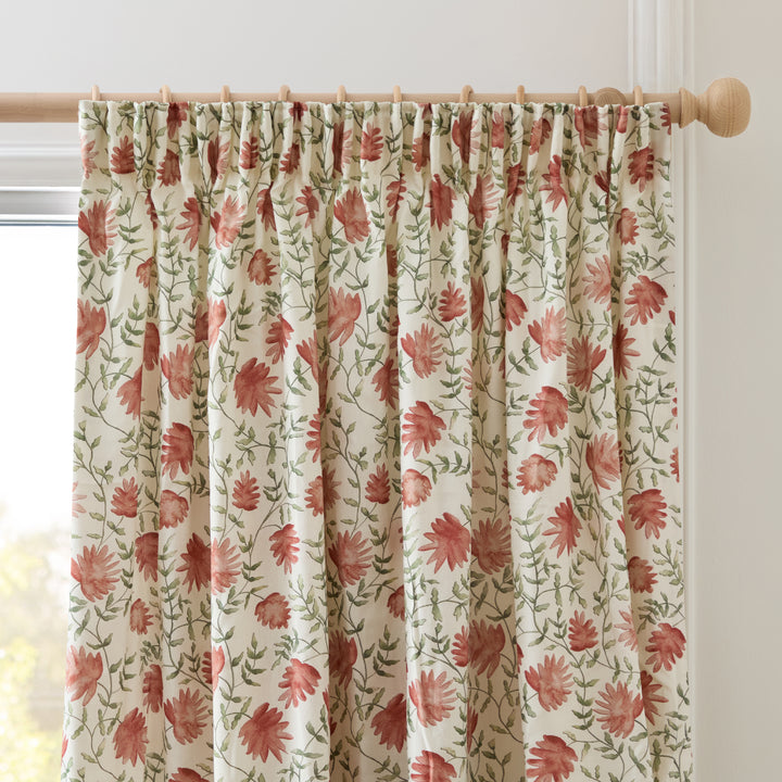 ELAI TERRACOTTA 117X137 PENCIL PLEAT CURTAINS ORANGE