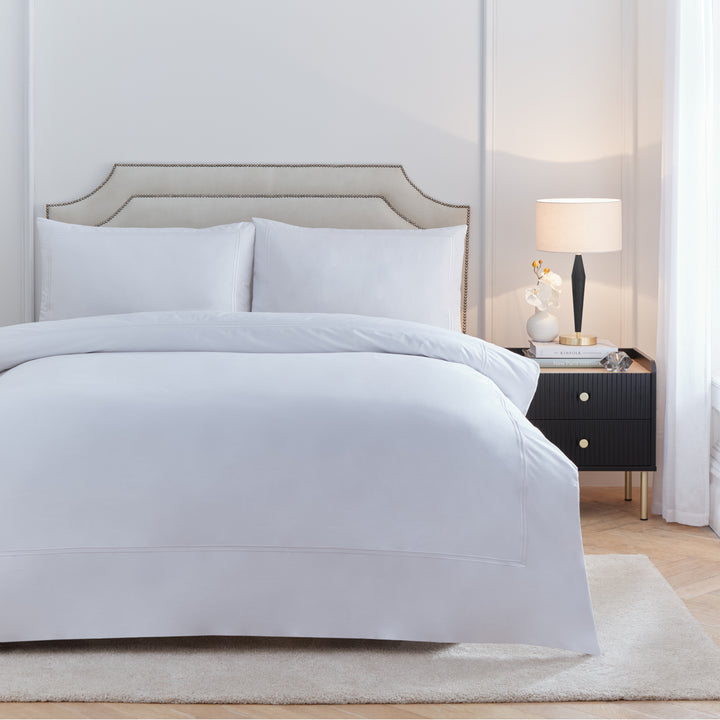 Elara Embroidered King Size Duvet Set White