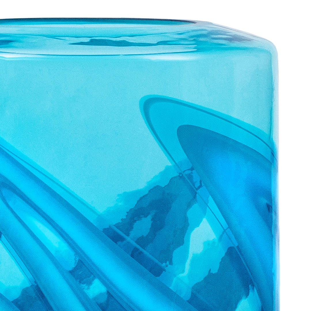 ELBE GLASS VASE AQUA