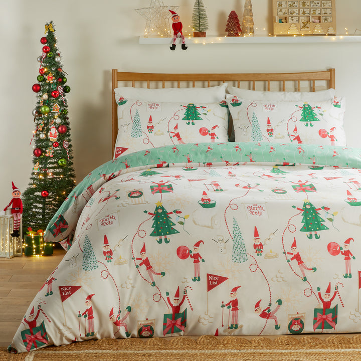 Elfie Double Duvet Sets Cream / Mint