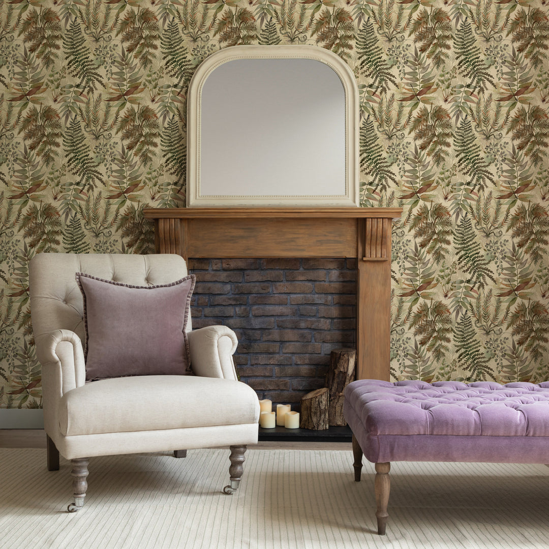 Elowen Wallpaper Mulberry Sample