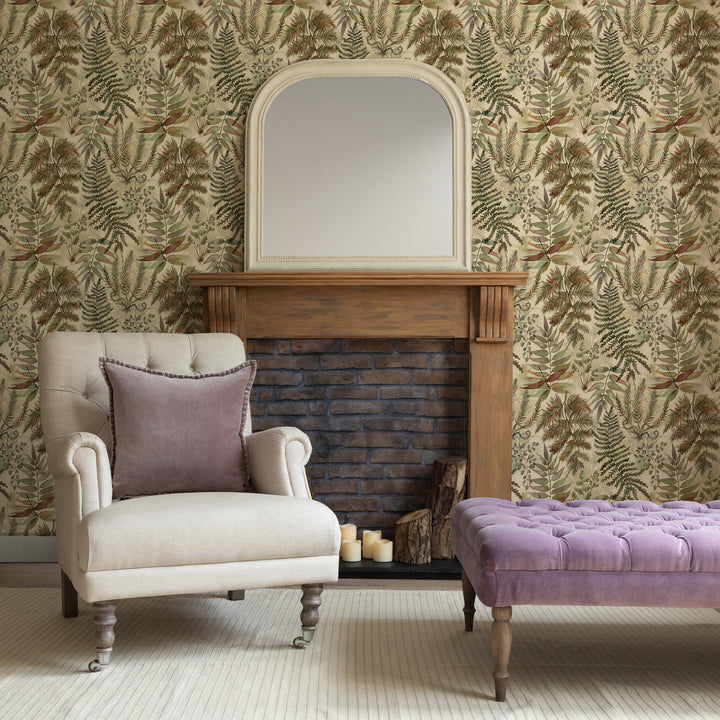Elowen Wallpaper Mulberry Sample