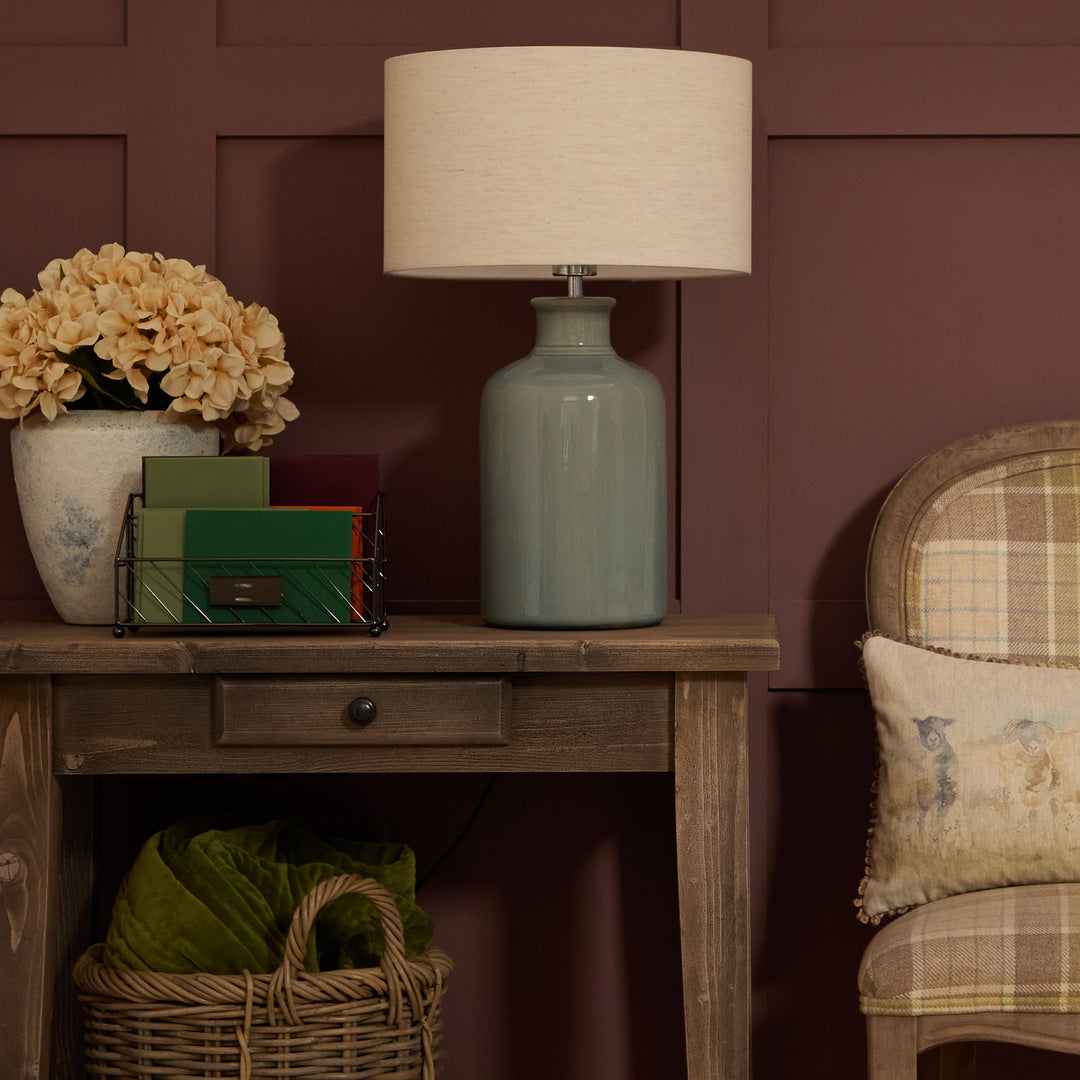 ELSPETH TABLE LAMPBASE DUCK EGG