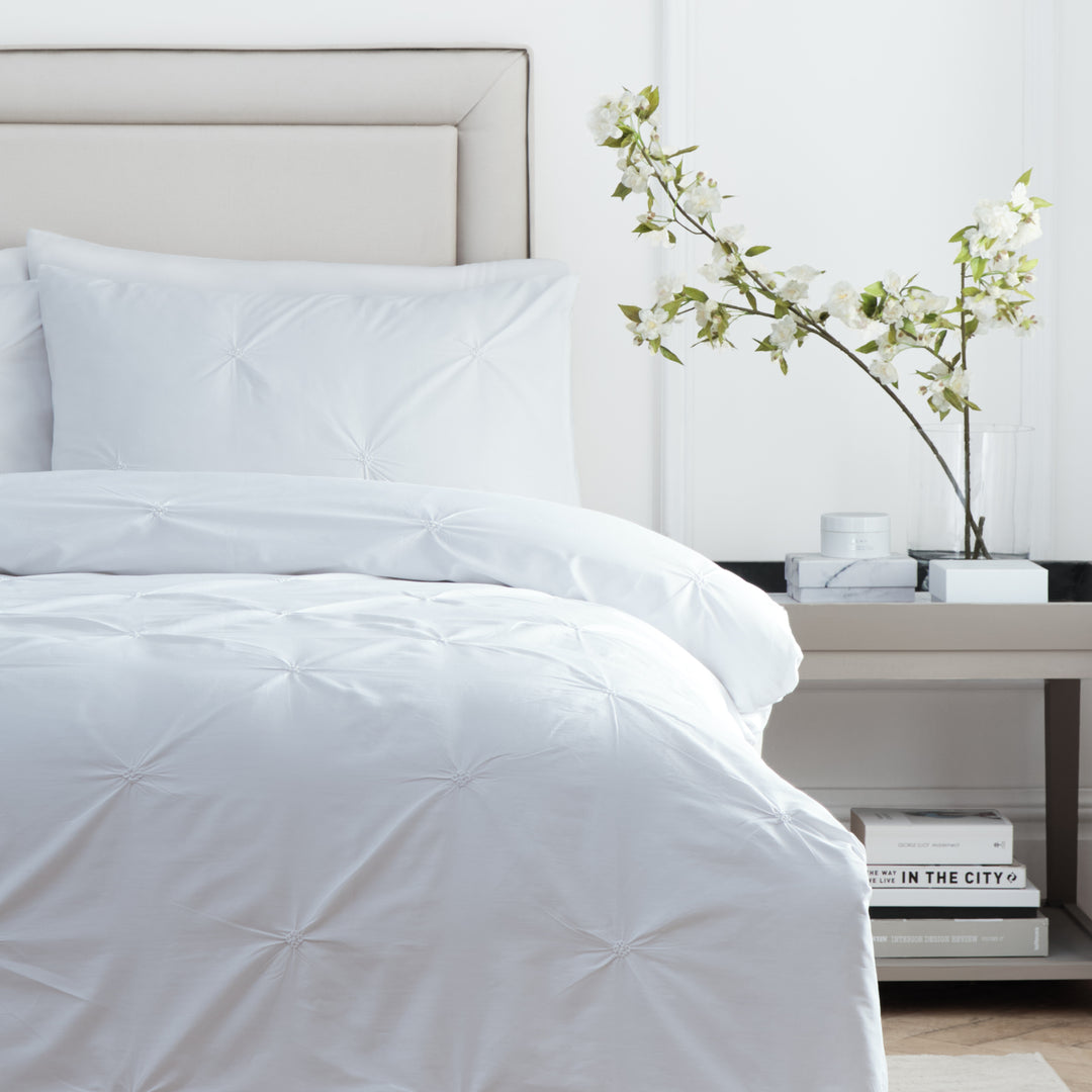 Elysia Pinch Pleat Super King Duvet Set White - image 3