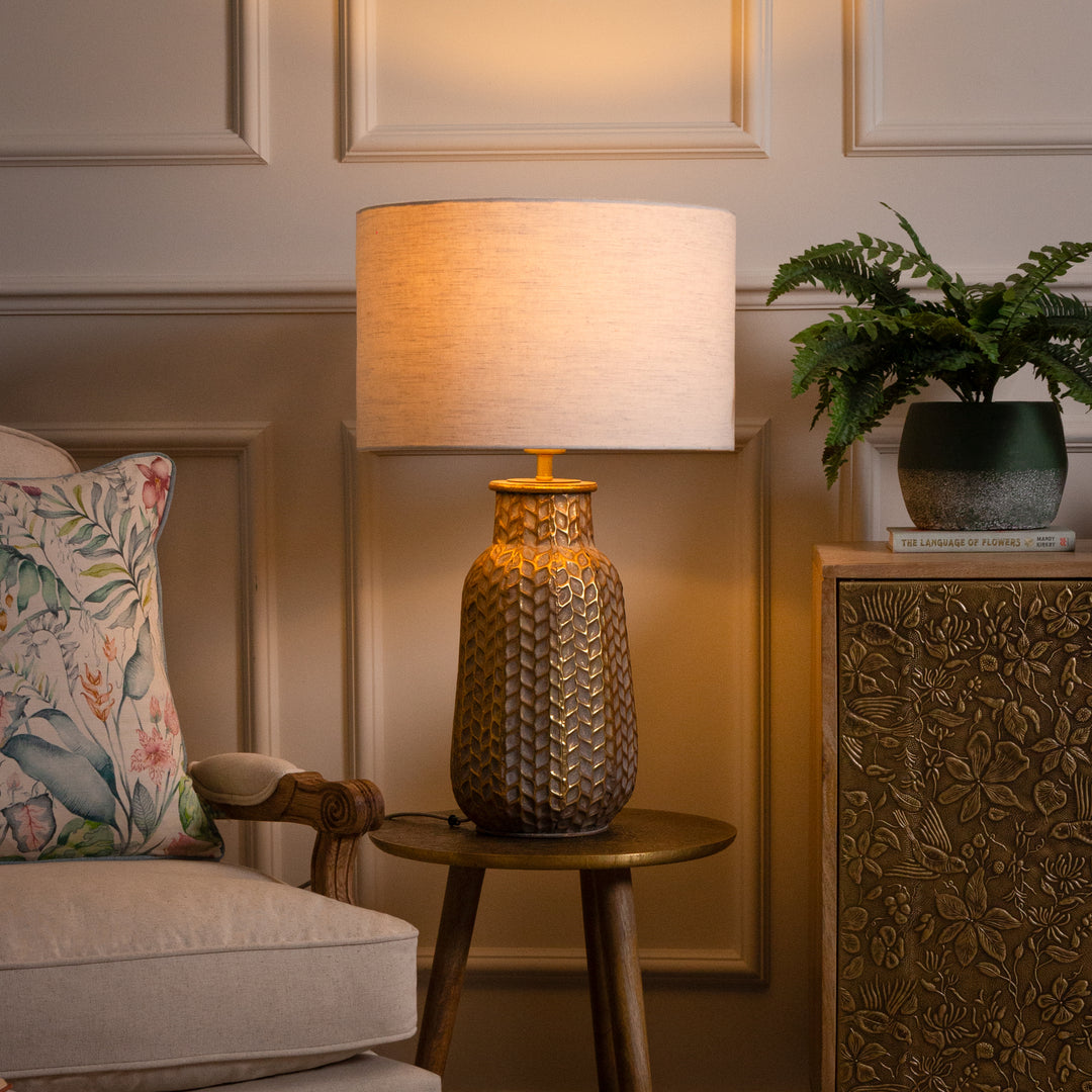 EVANORA LAMPBASE GOLD/WHITEWASH