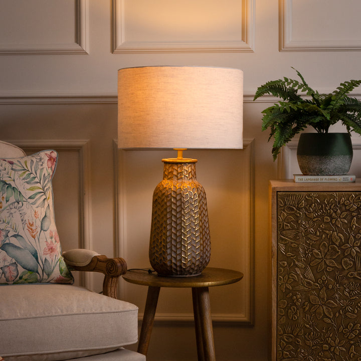 EVANORA LAMPBASE GOLD/WHITEWASH