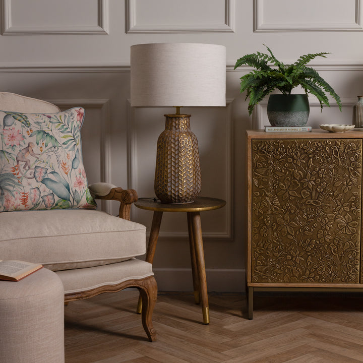 EVANORA LAMPBASE GOLD/WHITEWASH