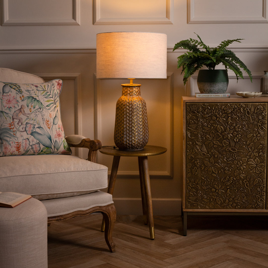 EVANORA LAMPBASE GOLD/WHITEWASH