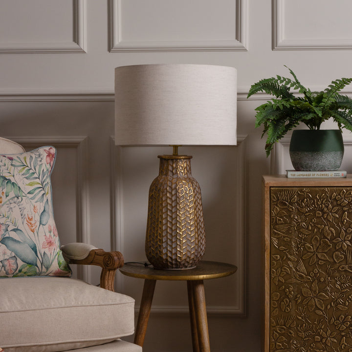 EVANORA LAMPBASE GOLD/WHITEWASH