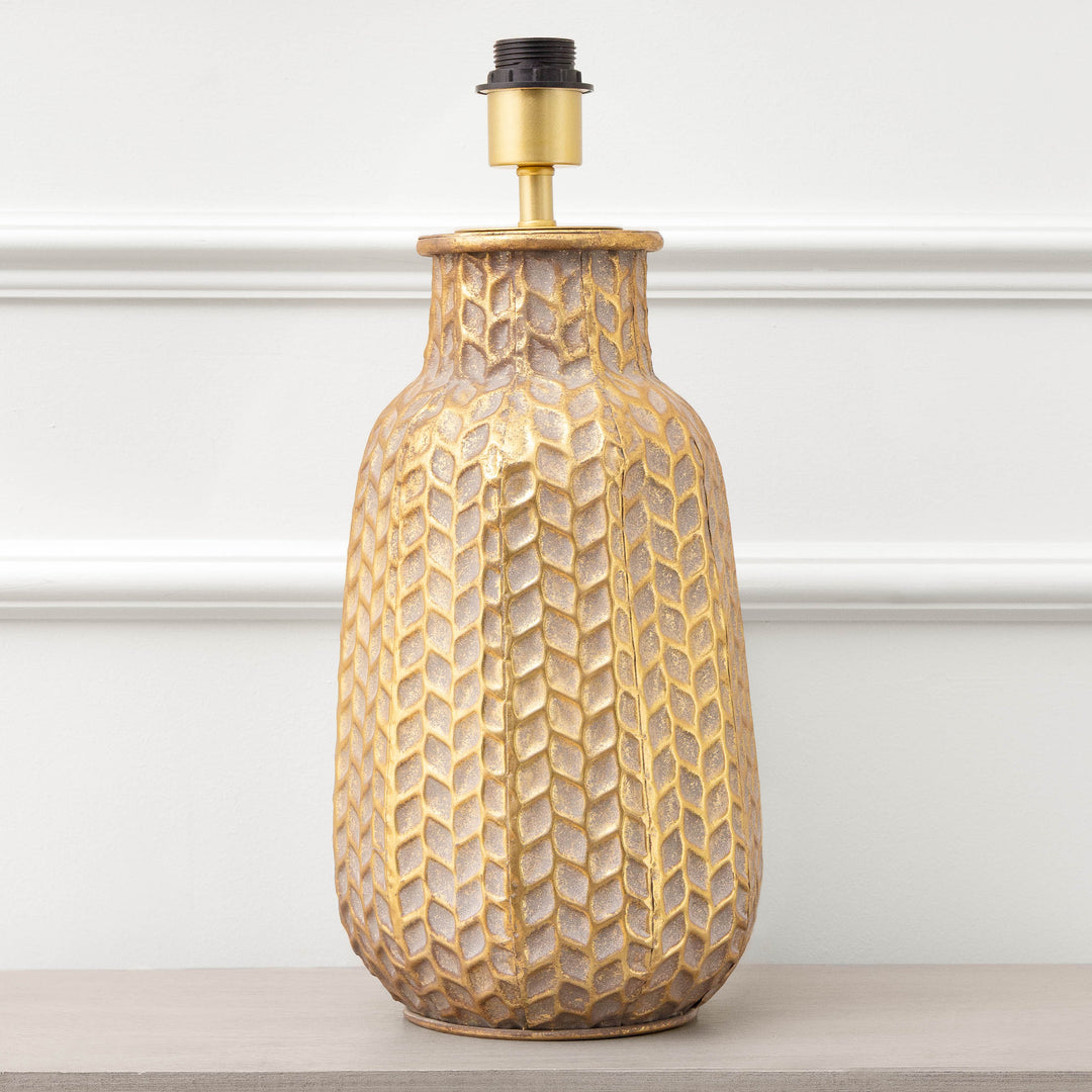 EVANORA LAMPBASE GOLD/WHITEWASH