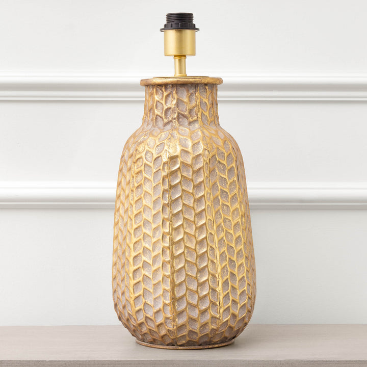 EVANORA LAMPBASE GOLD/WHITEWASH