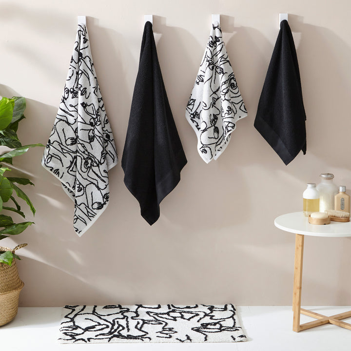 EVERYBODY JACQUARD HAND TOWEL BLACK