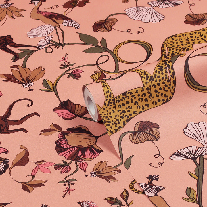 EXOTIC WILDLINGS WALLPAPER BLUSH