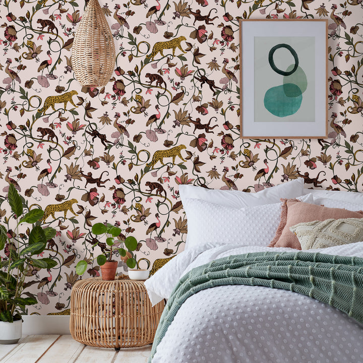EXOTIC WILDLINGS WALLPAPER NATURAL/MULTI