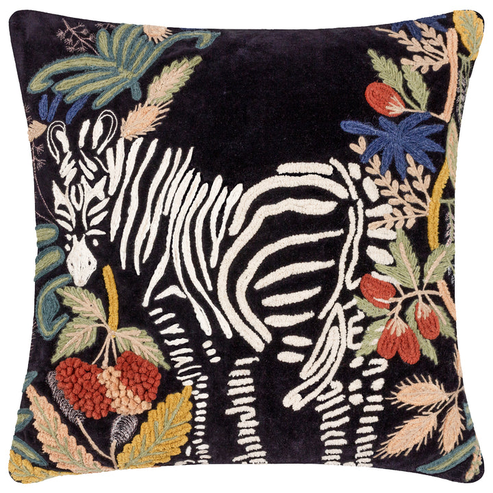 EXOTIC ZEBRA 50X50 CUSHION CASE MIDNIGHT