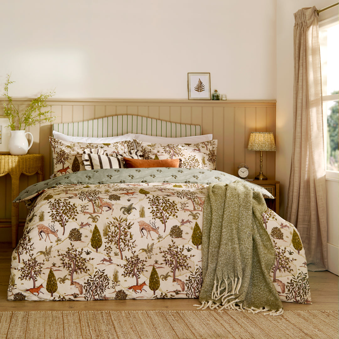 Fable Double Duvet Set Willow Green