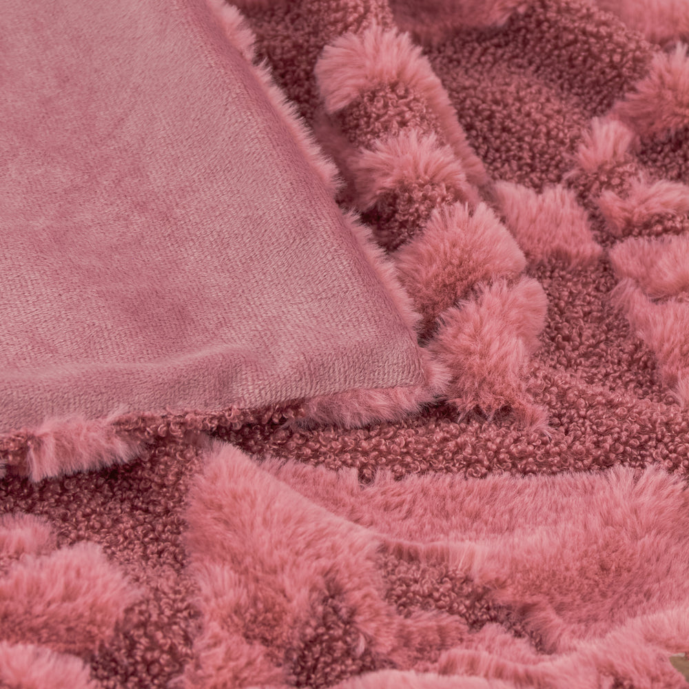 Fur Boucle Big Bows 140x180 Throw Pink - image 2