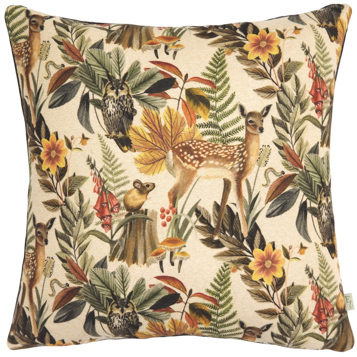 FOREST FAWN REPEAT 43X43 CUSHION COVER GREY