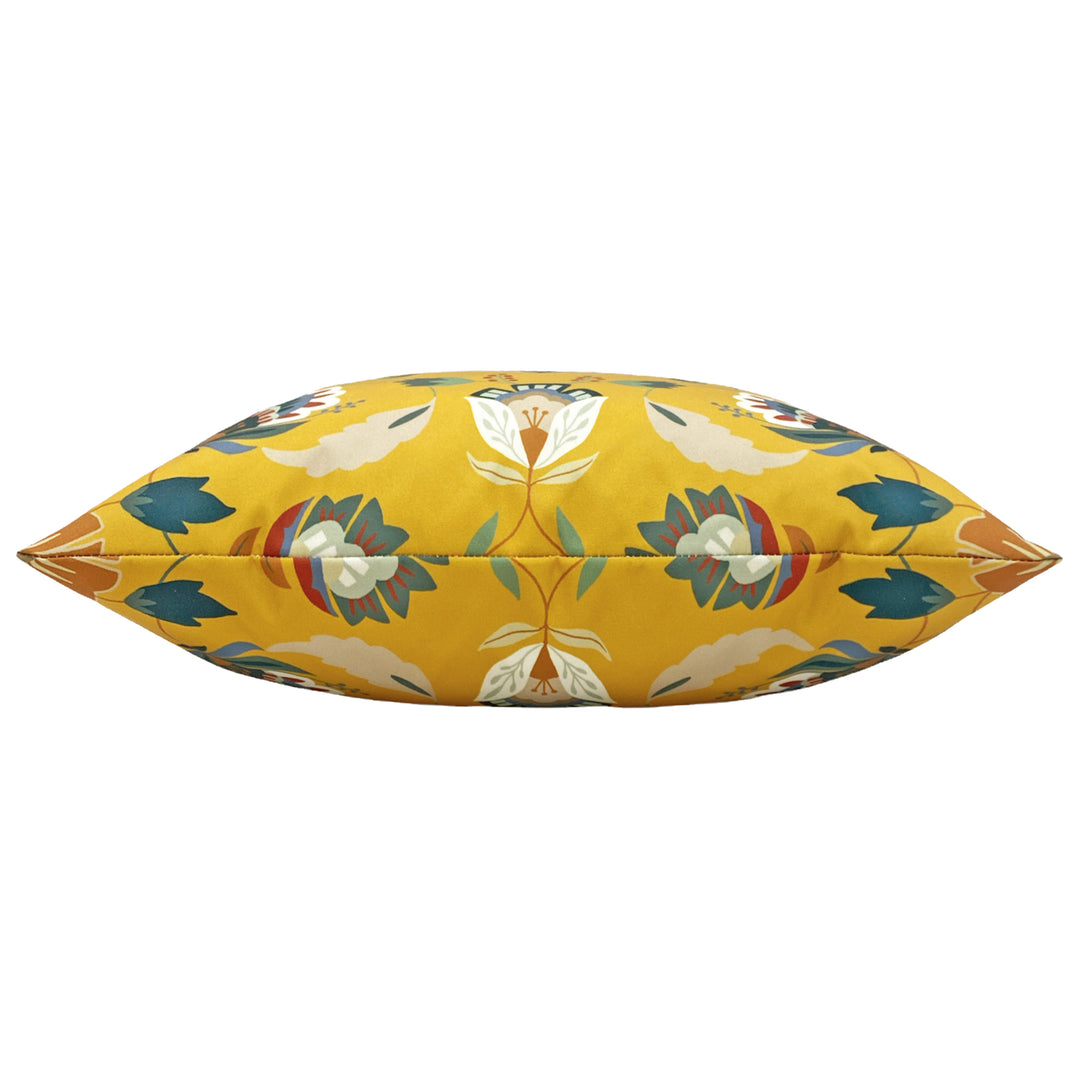 Folk Flora 43x43 Outdoor Cushion Cover Ochre - image 3