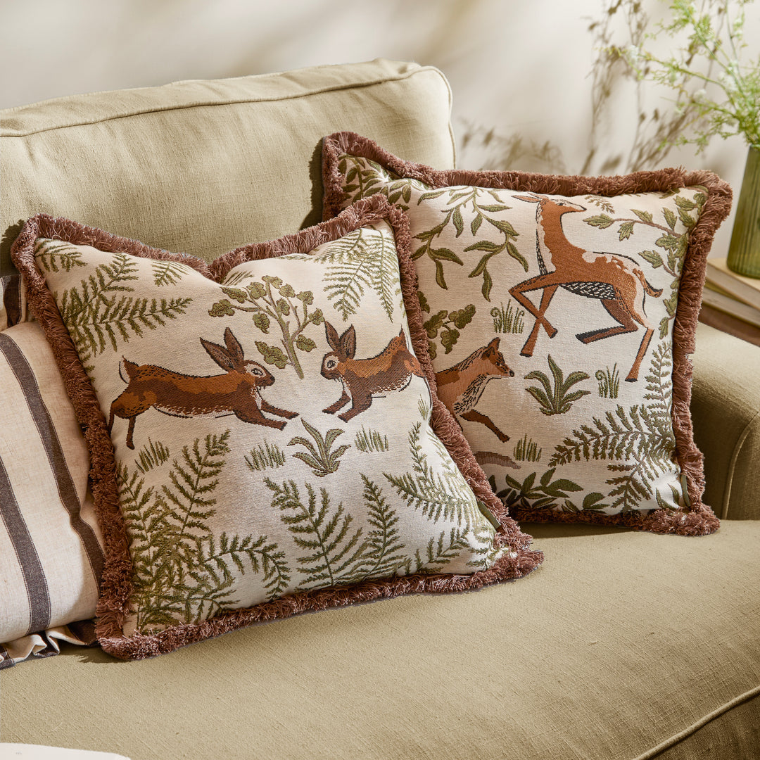 Fable Fox And Deer 45x45 Cushion Case Willow Green - image 6