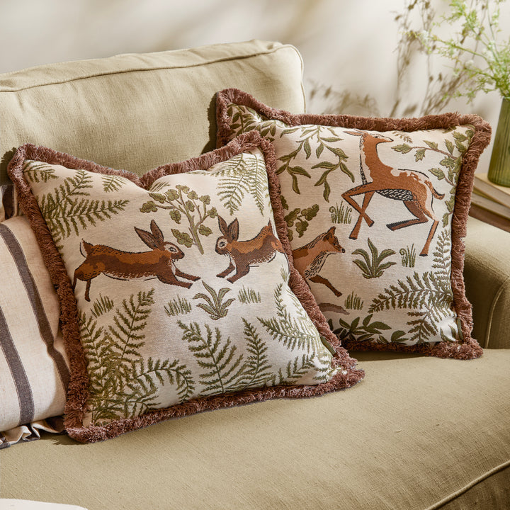 Fable Fox And Deer 45x45 Cushion Case Willow Green - image 6