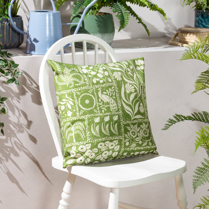 Forage Garden 43x43 Outdoor Cushion Case Sage