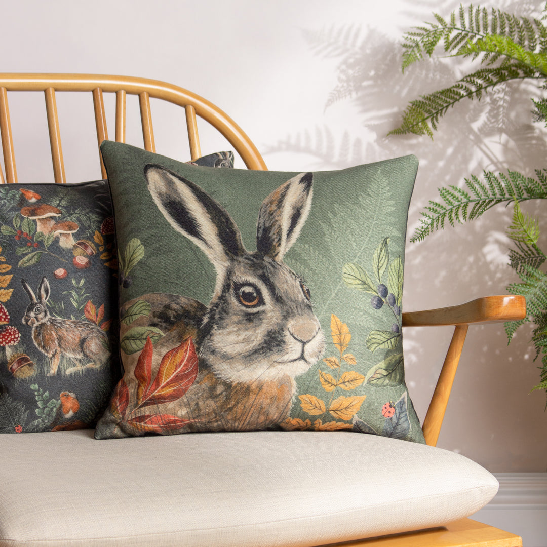 FOREST HARE PROFILE 43X43 CUSHION COVER GREY