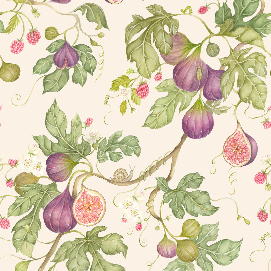 Fig Gardens Wallpaper Cream Sample - image 3