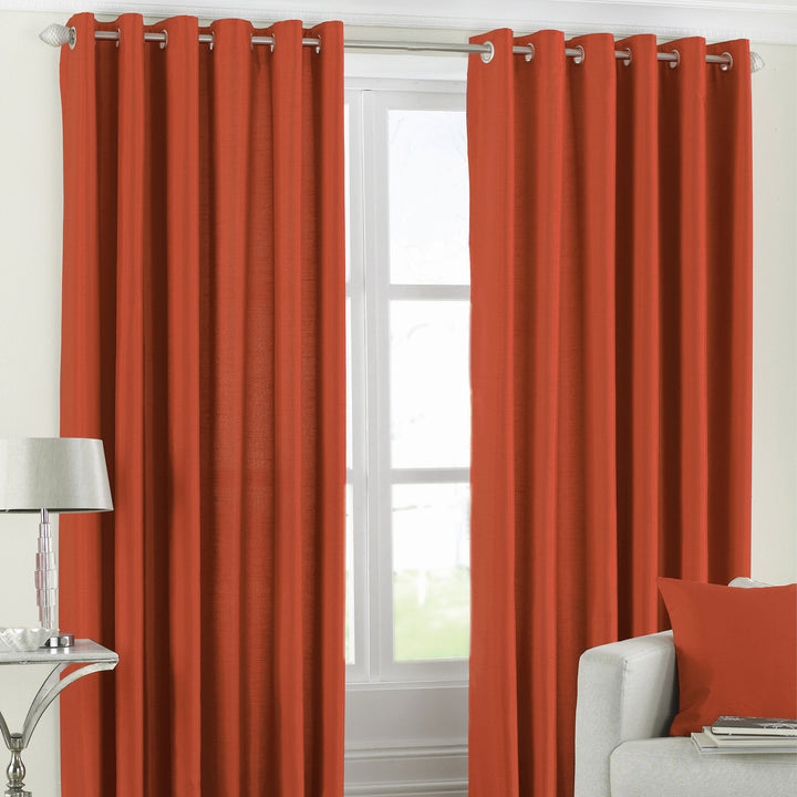 FIJI 117X137 RING TOP CURTAINS B/ORG