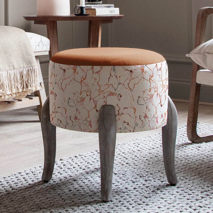 FINN FOOTSTOOL CARRARA ROSEWATER