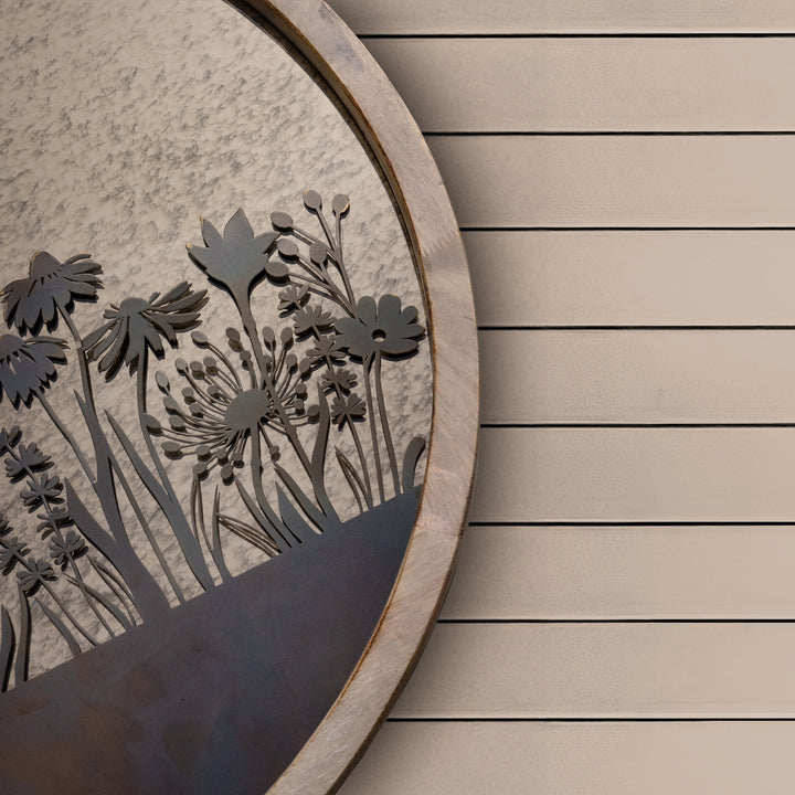FLEURE ET FAUNE CIRCLE MIRROR GREYWASH