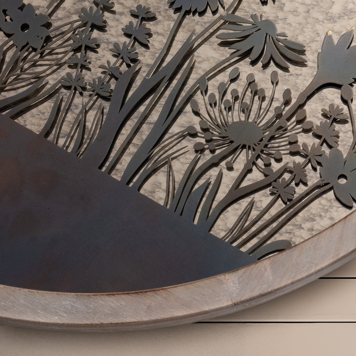 FLEURE ET FAUNE CIRCLE MIRROR GREYWASH