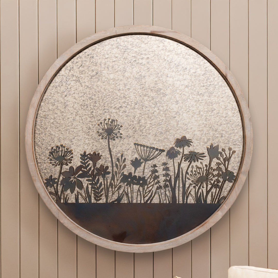 FLEURE ET FAUNE CIRCLE MIRROR GREYWASH
