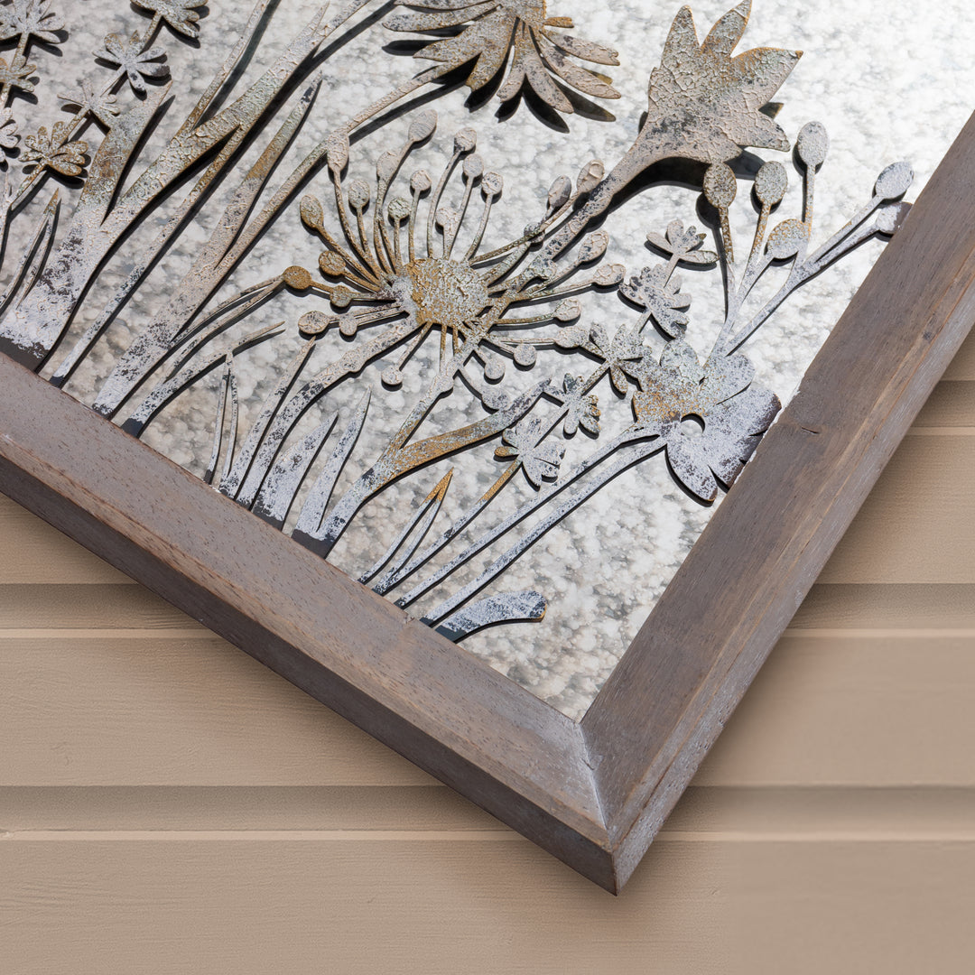 FLEURE ET FAUNE SQUARE MIRROR GREYWASH