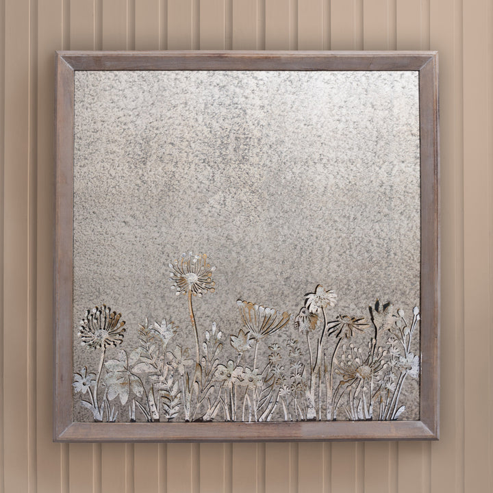FLEURE ET FAUNE SQUARE MIRROR GREYWASH