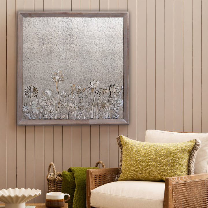 FLEURE ET FAUNE SQUARE MIRROR GREYWASH