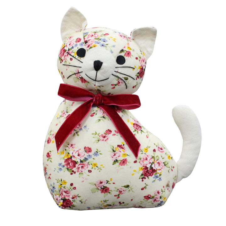 Floral Cat Doorstop - Multicolour