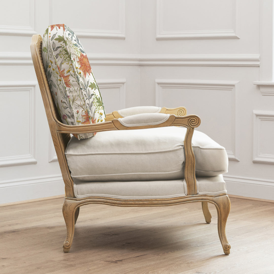 FLORENCE OAK CHAIR DELAMERE LINEN
