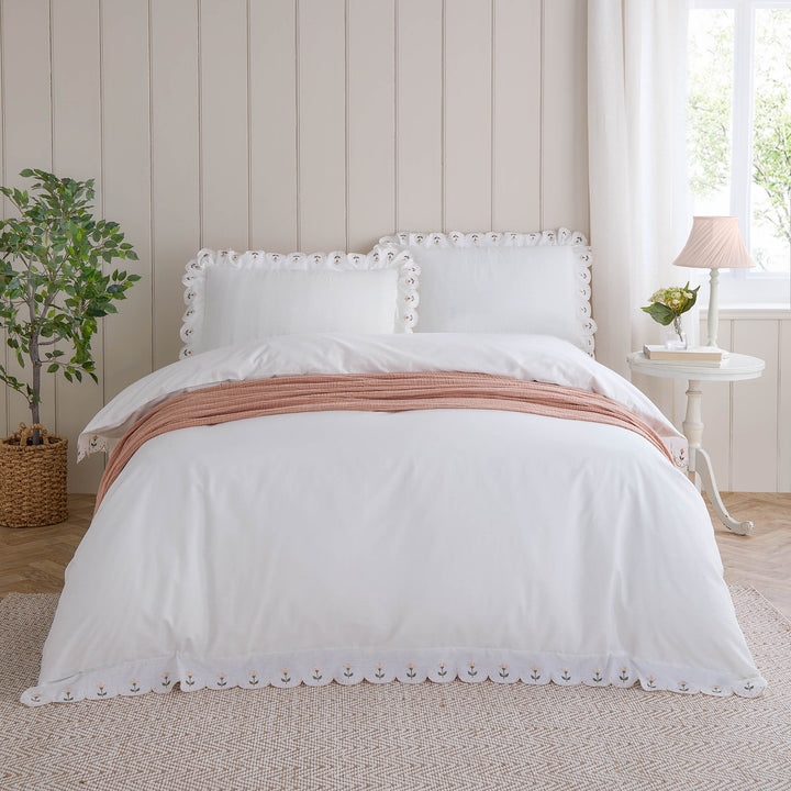 Florrie Super King Duvet Set Peach