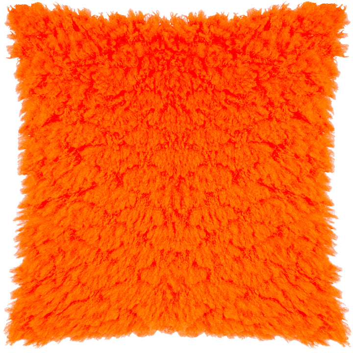 FLUFF BALL 45X45 CUSHION CASE ORANGE FEVER