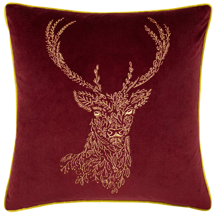 FOREST FAUNA STAG 50X50 C/CASE BURGUNDY/GOLD