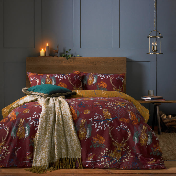 Forest Fauna Ks Duvet Set Rust