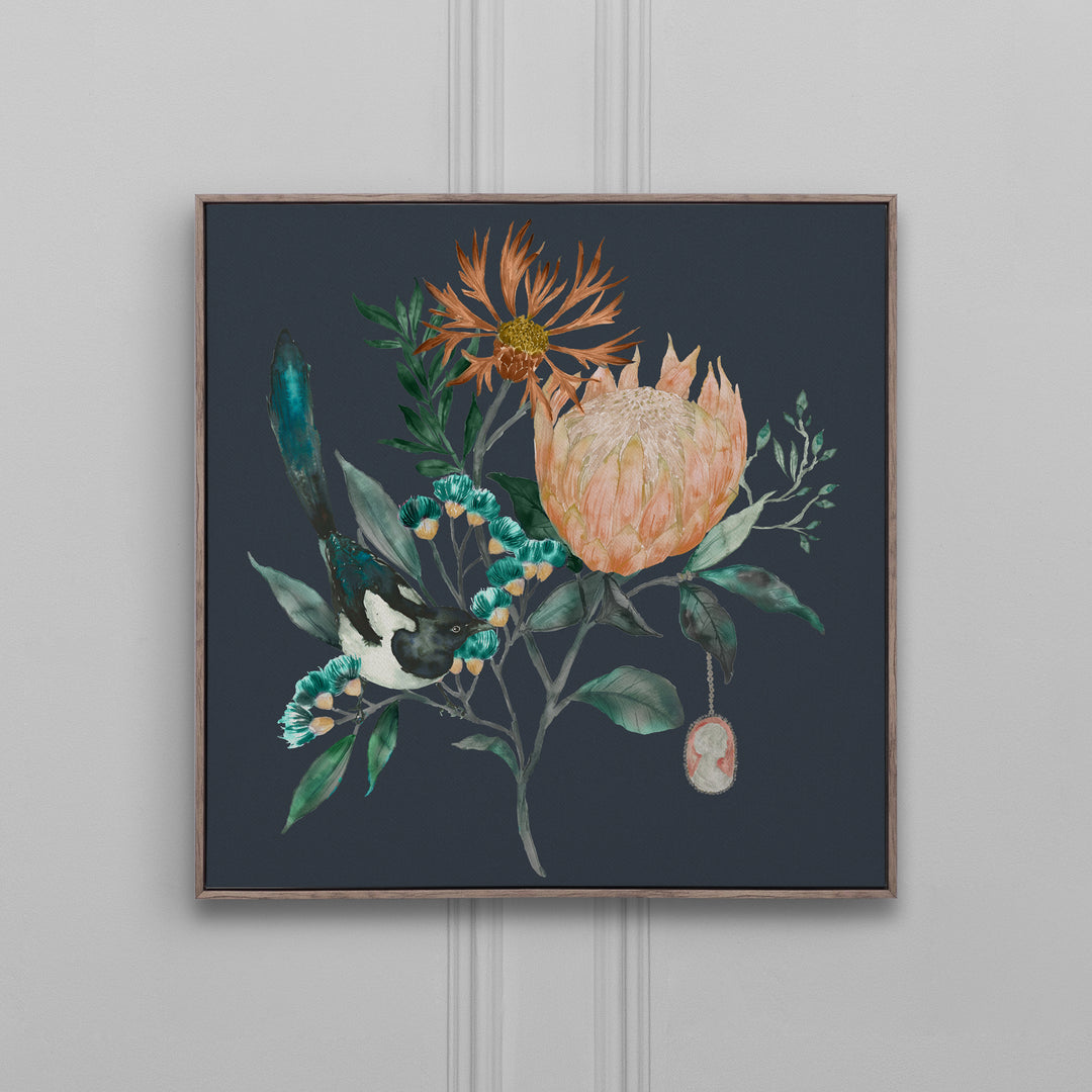 FRAMED CANVAS STONE FORTAZELA SAPPHIRE 70X70