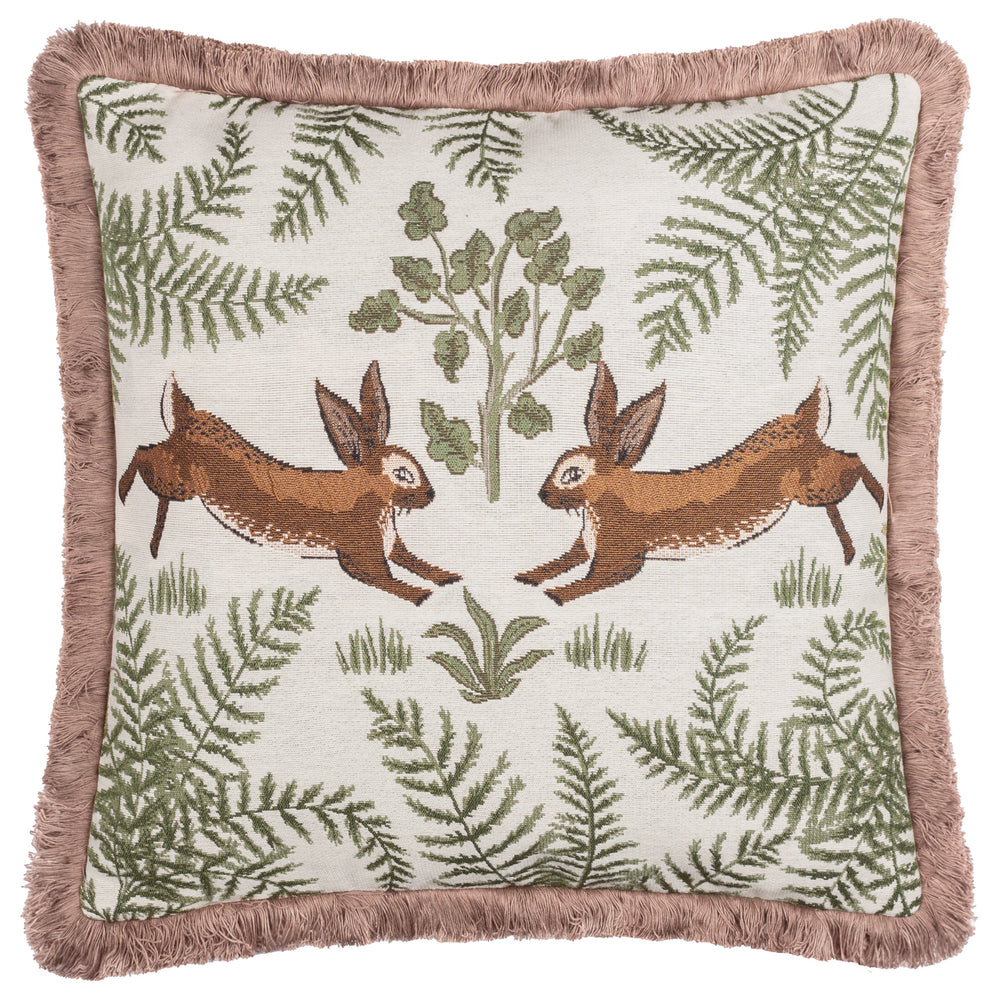 Fable Rabbits 45x45 Cushion Case Willow Green - image 2
